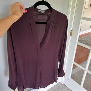 Vince silk blouse in eggplant color